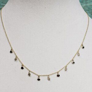 SHASHI Dina Drop Gold Statement Necklace Crystal Dainty Pendants NWOT